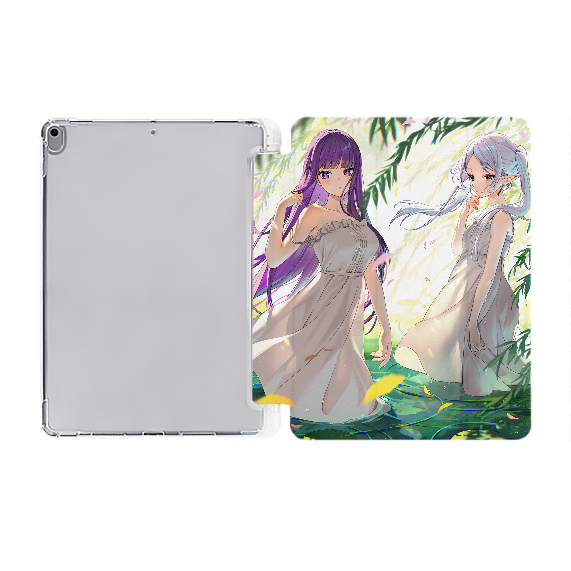 （画像用） 葬送のフリーレン Frieren IPad ケース ペン収納付き 三つ折りスタンド PUレザー×シリコン 対応機種9.5/10.5/10.9インチ